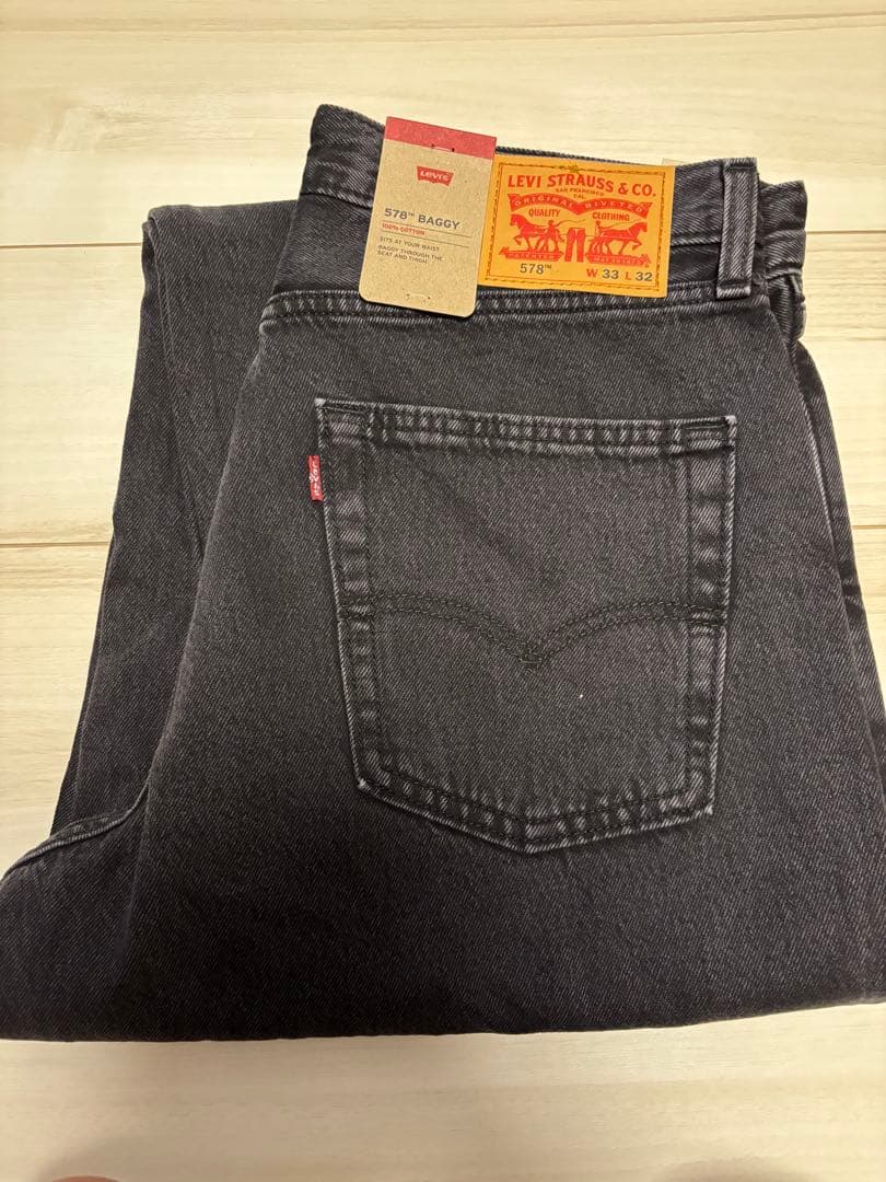 【最安値】リーバイス578 W33 BAGGY バギー　ユーズドブラック