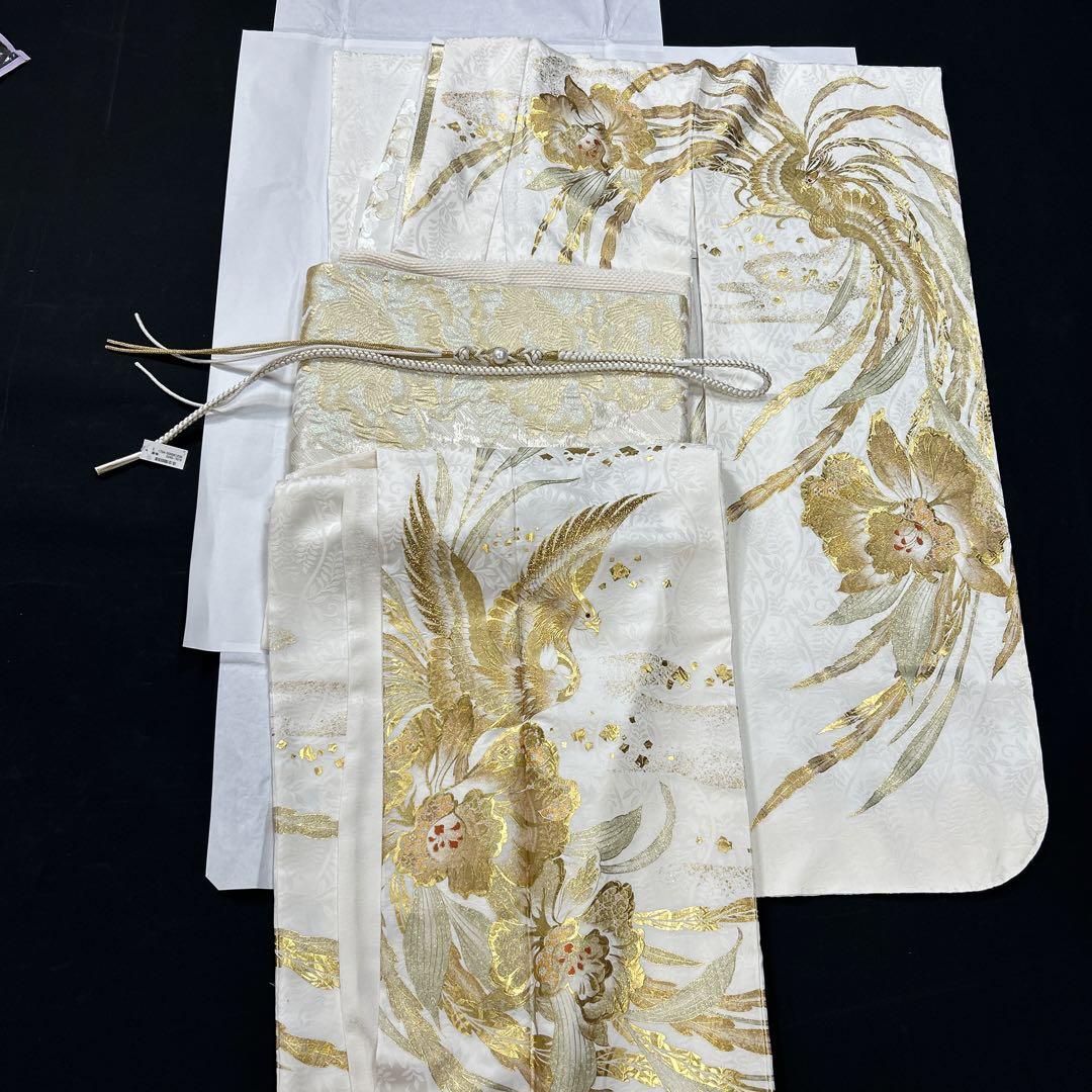S1986】着物 振袖 正絹 袷 濃ピンク 松 藤 牡丹 単品販売