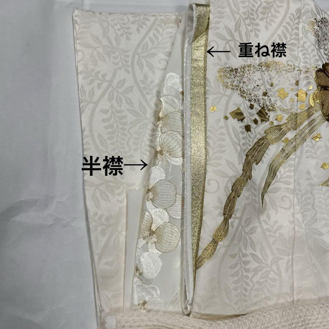 乱菊と桜模様 白色 紫色 刺繍 金糸 袷 正絹 成人式 振袖 着物 乱菊と桜模様 白色 紫色 刺繍 金糸 袷 正絹 成人式 振袖 着物
