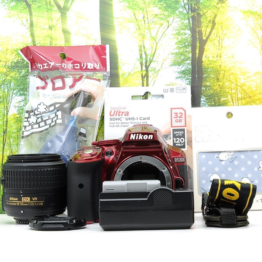 WiFi機能つき♪Nikon D5300☆希少なレッドカラーの一眼レフ