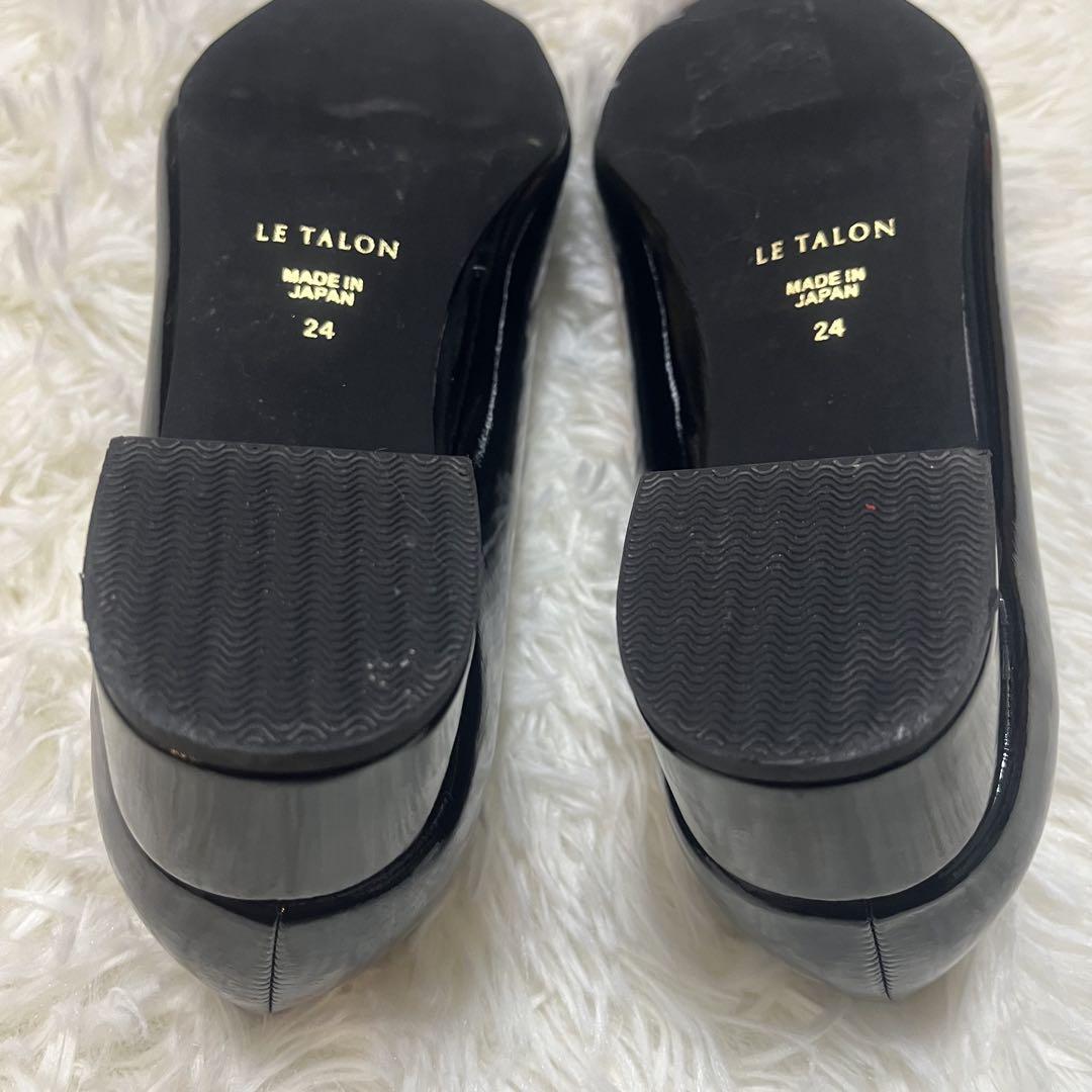 【ほぼ未使用】ルタロン　LE TALON バレエシューズ リボン付　24cm 黒