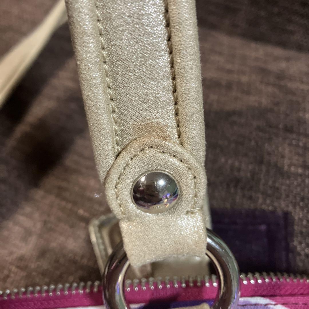 ⭐︎お値下げ⭐︎【美品】COACH ポピー　大容量　バッグ　カラフル　ゴールド　紫