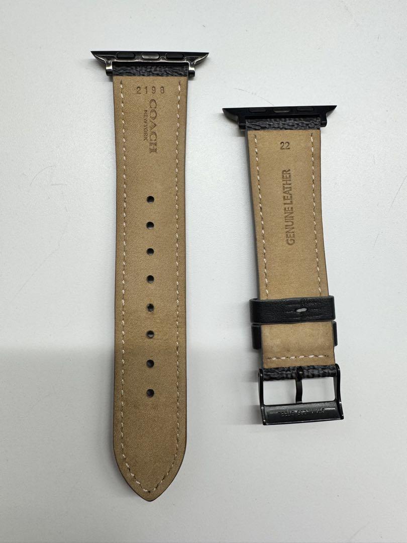 【中古】COACH applewatch ベルト 42mm/44mm 黒