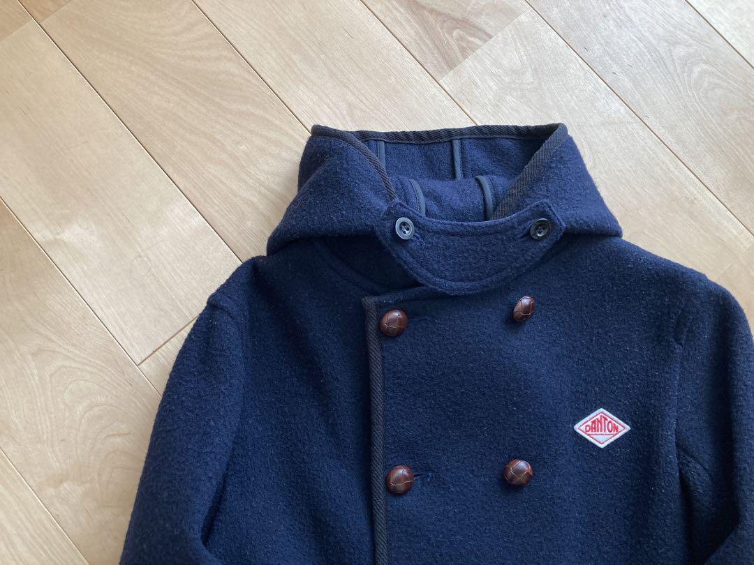 クリーニング済み】DANTON ウールモッサ ダブルボタンコート-