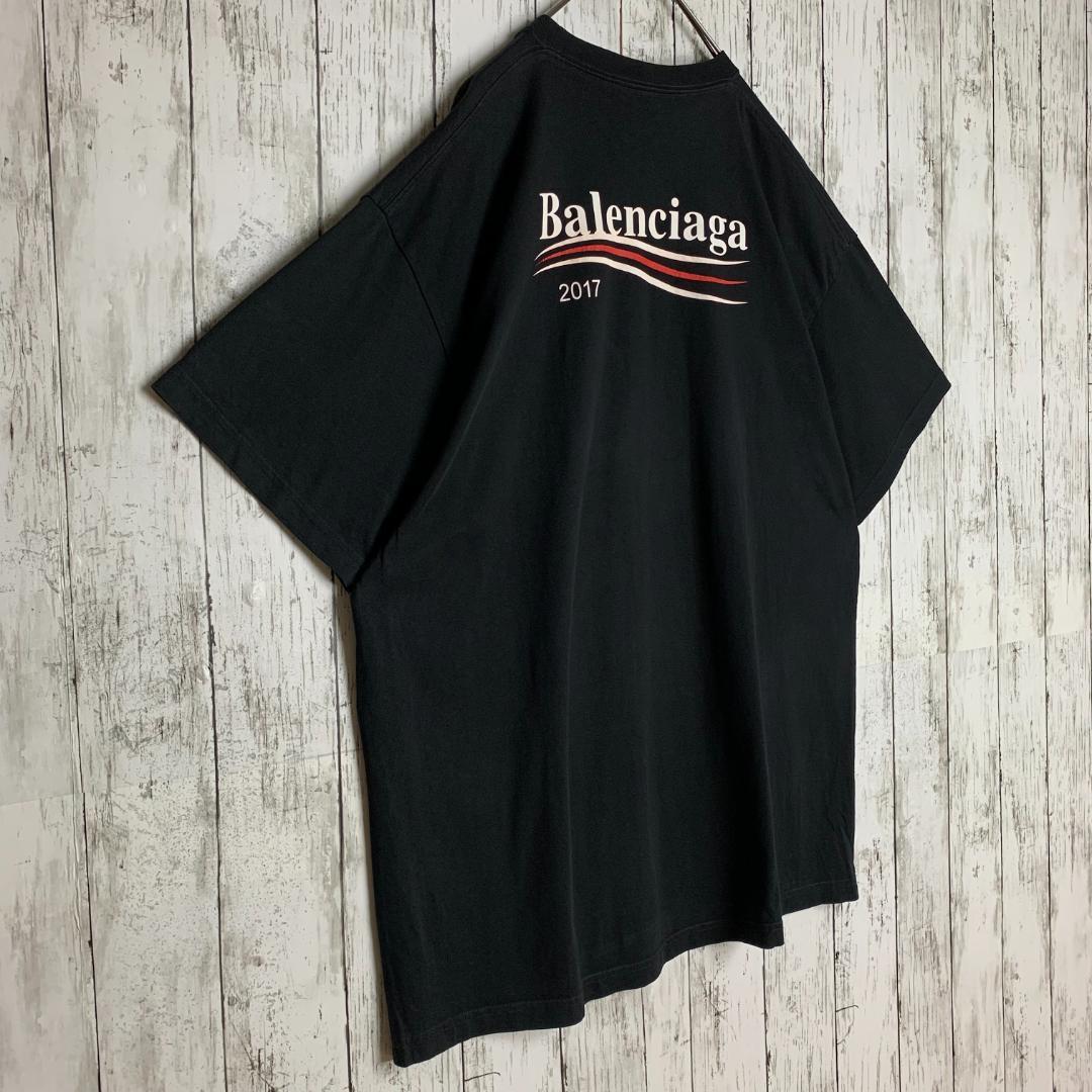 【即完売・超絶人気モデル】バレンシアガ☆ビッグバックロゴ入りTシャツ/2841