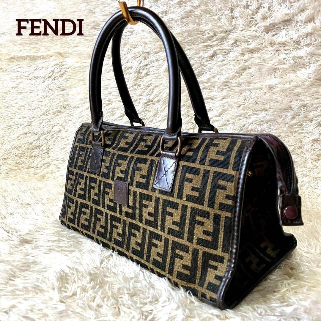 フェンディ ミニボストンバッグ ズッカ柄 FF柄 ゴールド金具 肩掛け フェンディ/美品】ミニボストンバッグ【ズッカ柄/FF柄/ゴールド