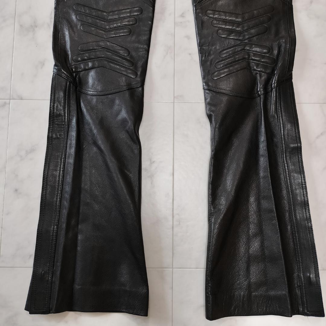 タグ付き グッチ トムフォード期 レザーバイカーパンツ 40 ブラック 山羊革 タグ付き グッチ トムフォード期 レザーバイカーパンツ 40 ブラック 山羊革