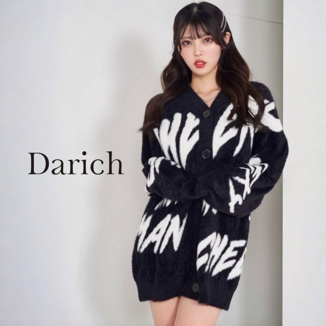 Darich ダーリッチ グラフィックジャガードニットカーディガン ブラック F