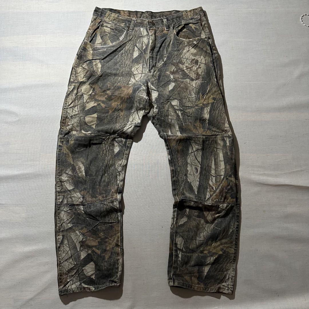 90s-00s Wrangler リアルツリー ダブルニーパンツ W34 L32