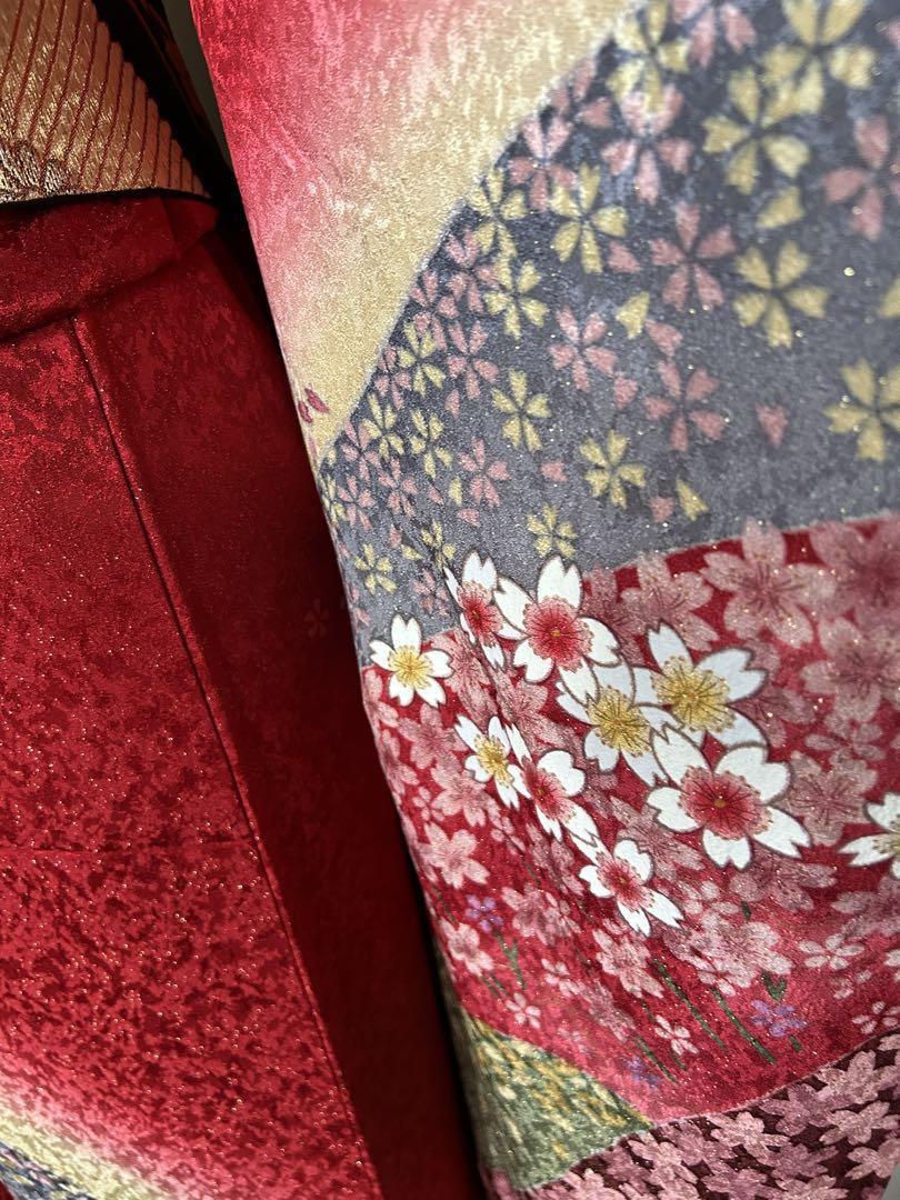 振袖赤金通し￼桜ぼかし染め駒刺繍長襦袢付き中古 - メルカリ