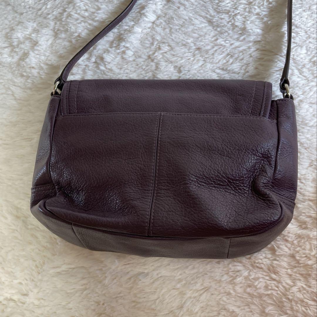美品】COACH ショルダーバッグ パープル 斜め掛け レザー - メルカリ