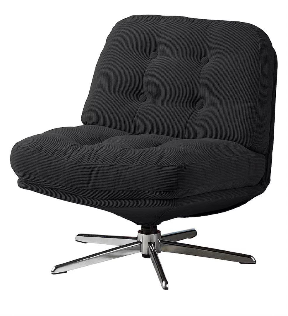 ⭐︎新品未開封イケア　DYVLINGE 一人掛け回転パーソナルチェア ブラック1人掛けソファ