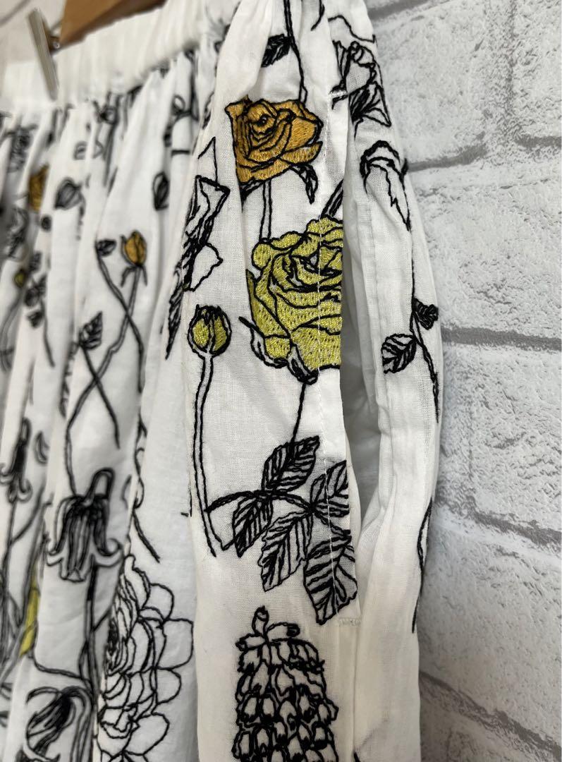 美品☆ マーブルシュッド 【Field】 刺繍総柄ギャザーハカマ