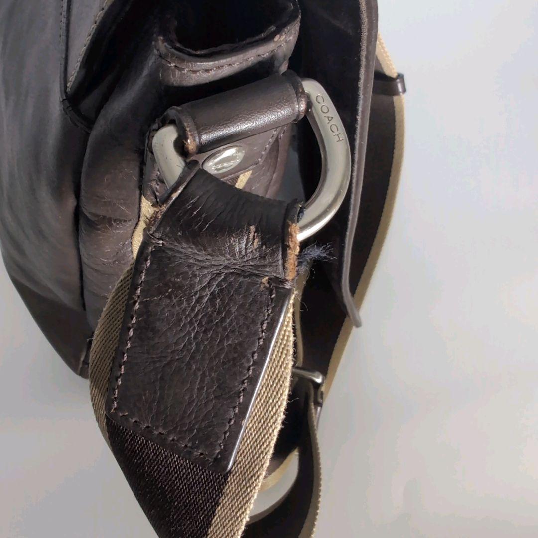 COACH コーチ メッセンジャーバッグ レザー ブラウン 70555