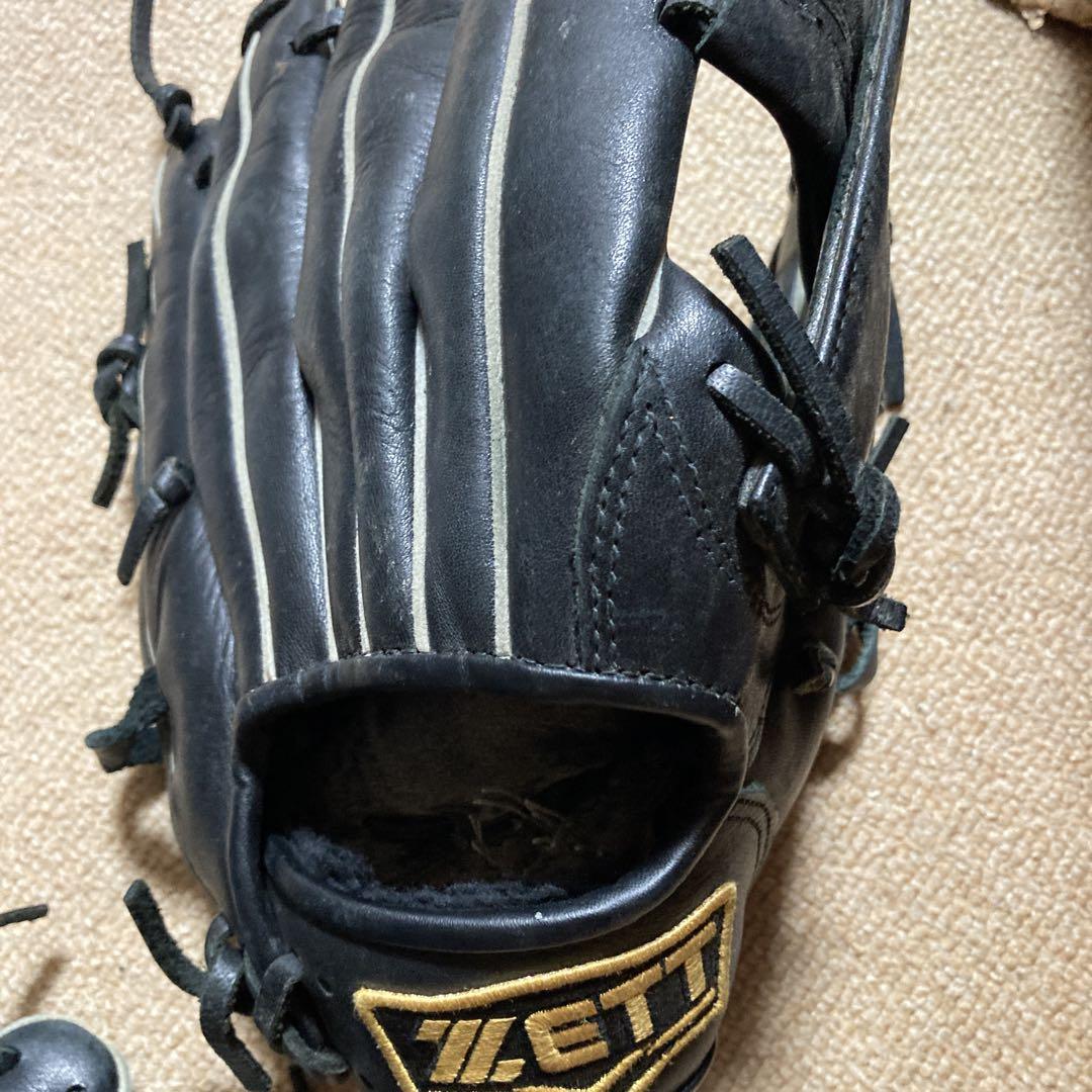 大割引 ZETT グローブ 黒 軟式グローブ グローブ