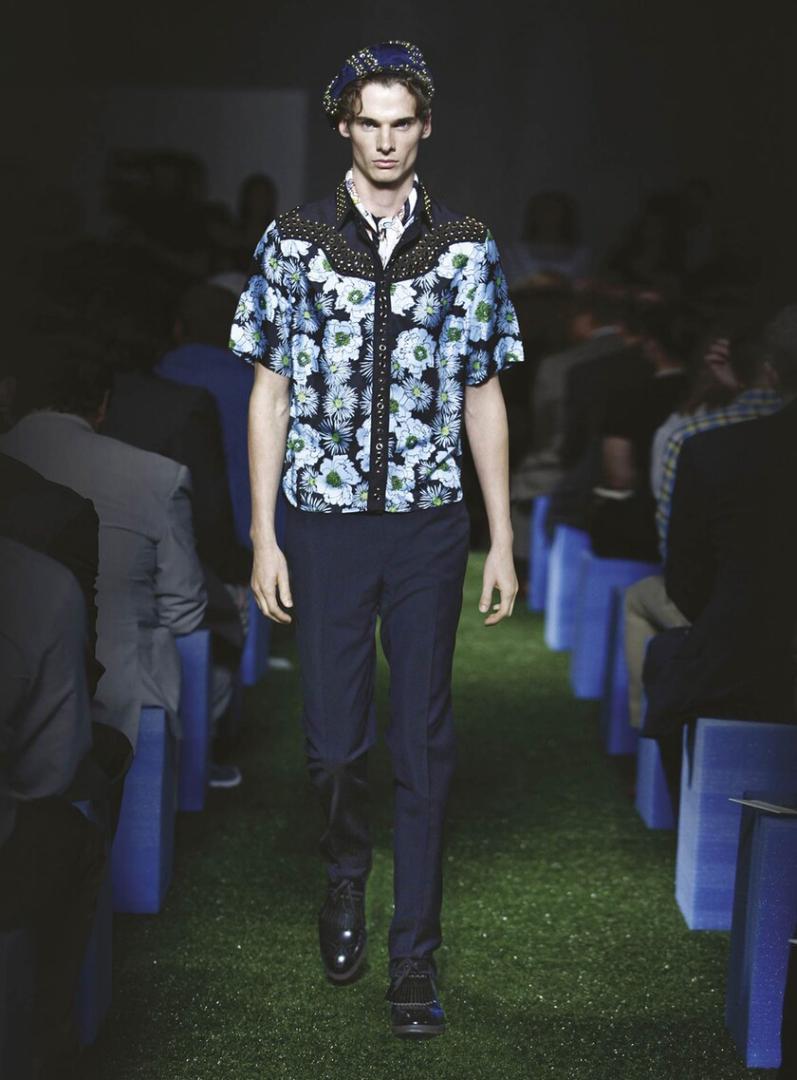 PRADA 12ss Studs Shirt 38