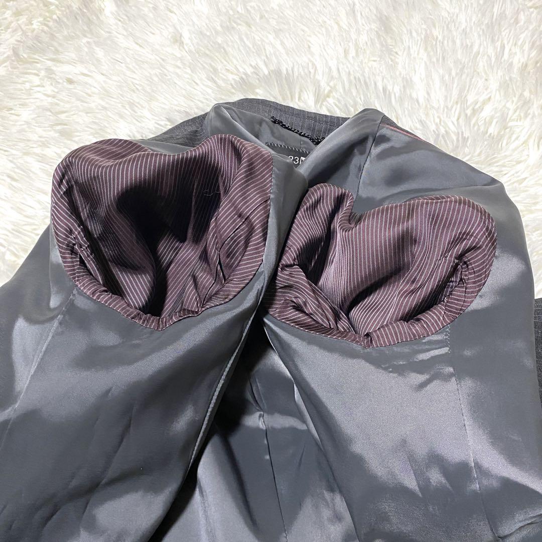 良品✨23区 ビジネススーツ セットアップ ストライプ グレー M