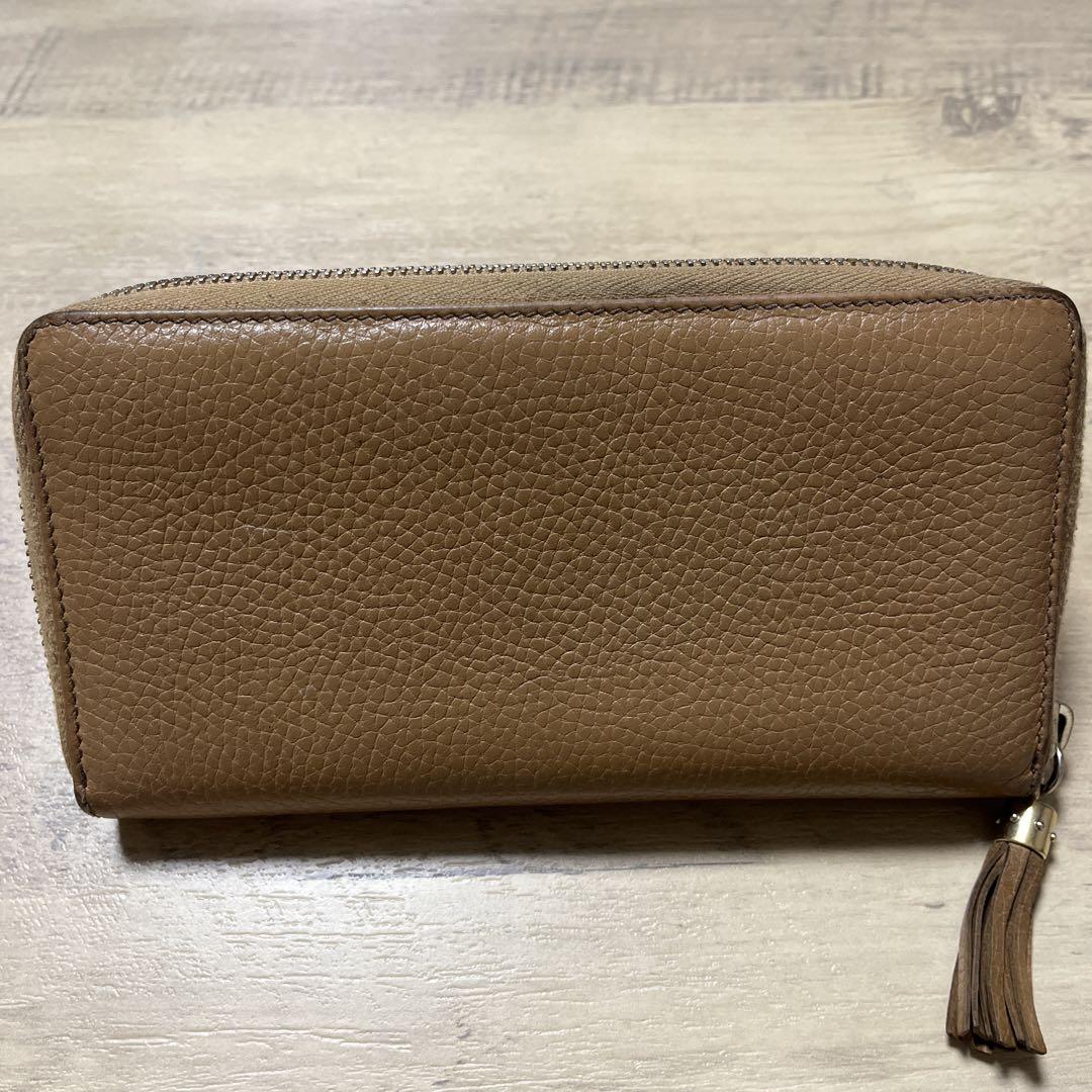 GUCCI ブラウンレザー モカシン 6 グッチ GUCCI GG MARMONT レザーラウンド長財布 428736 0YK0N