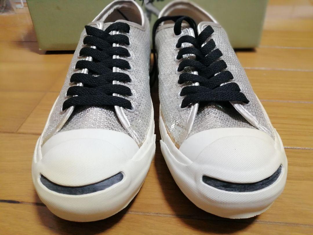 新品 コンバース ジャックパーセル スパンコール SPANGLE 25.5cm銀 画像1