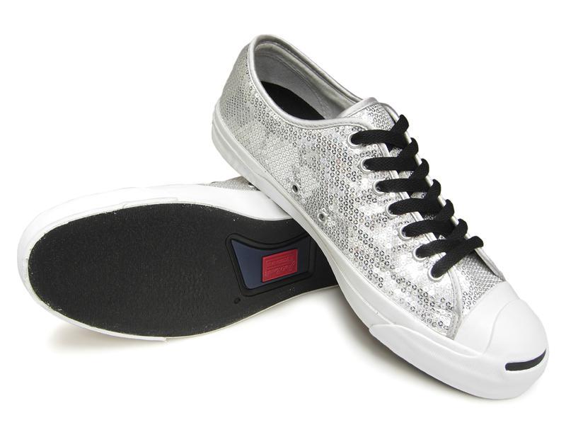 新品 コンバース ジャックパーセル スパンコール SPANGLE 25.5cm銀 画像17