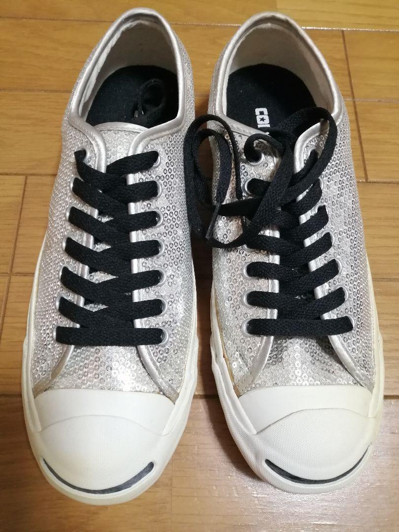 新品 コンバース ジャックパーセル スパンコール SPANGLE 25.5cm銀 画像2