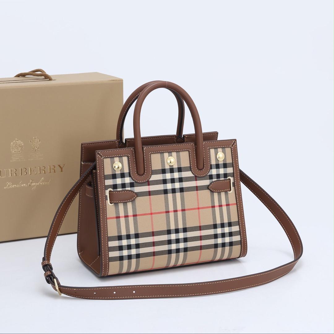 BURBERRYバーバリーのチェック柄ハンドバッグショルダーバッグ 画像1