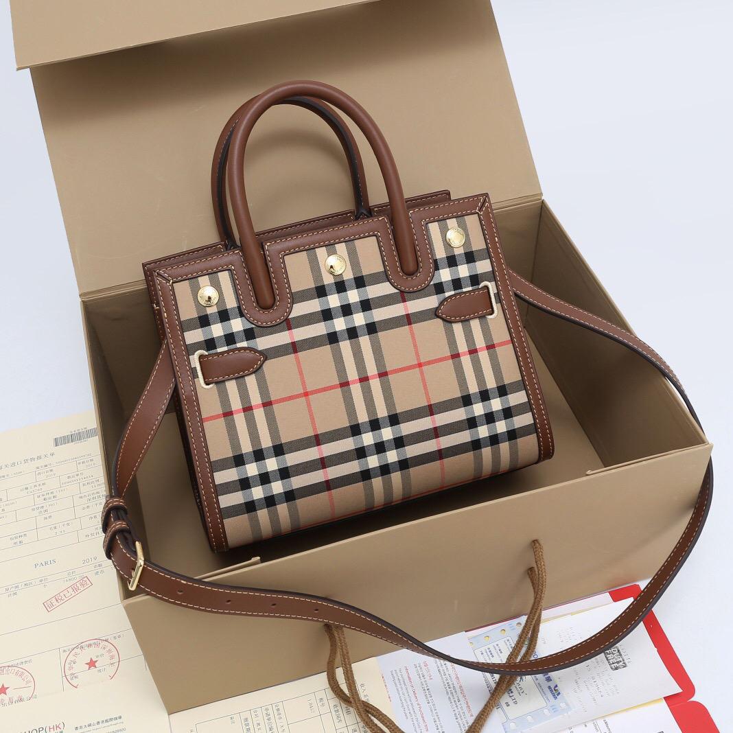 BURBERRYバーバリーのチェック柄ハンドバッグショルダーバッグ 画像3