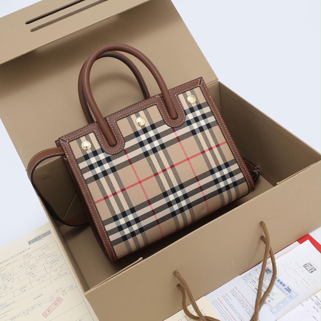 BURBERRYバーバリーのチェック柄ハンドバッグショルダーバッグ 画像6