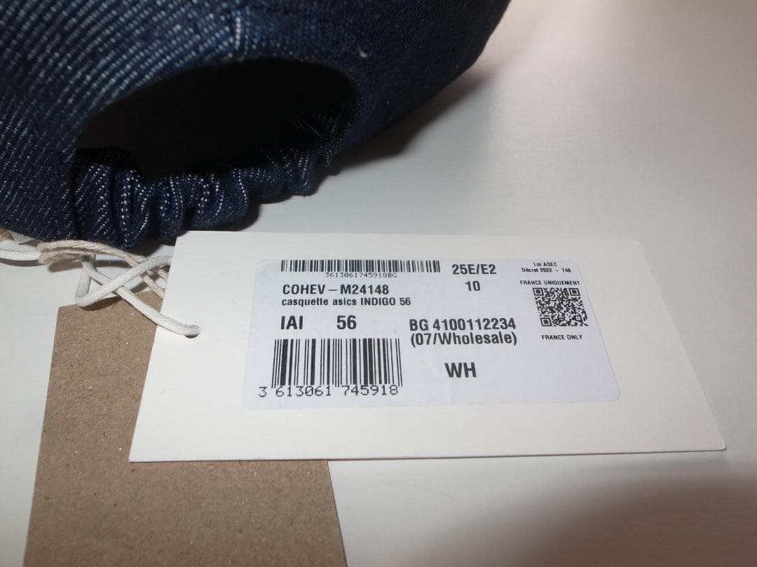 APC × asics デニム キャップ 56cm APC × asics デニム キャップ 56cm
