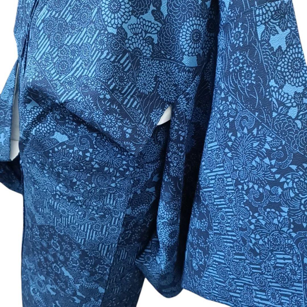 和11 着物 小紋 藍染 青 花