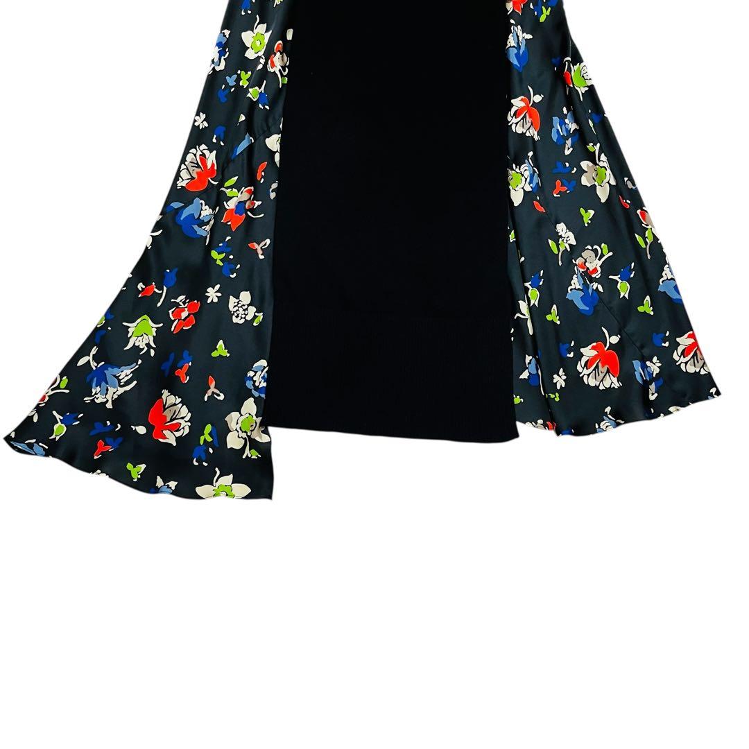 サカイ フラワープリント サテン ニット ドッキングワンピース 花柄 長袖 サカイ フラワープリント サテン ニット ドッキングワンピース 花柄 長袖