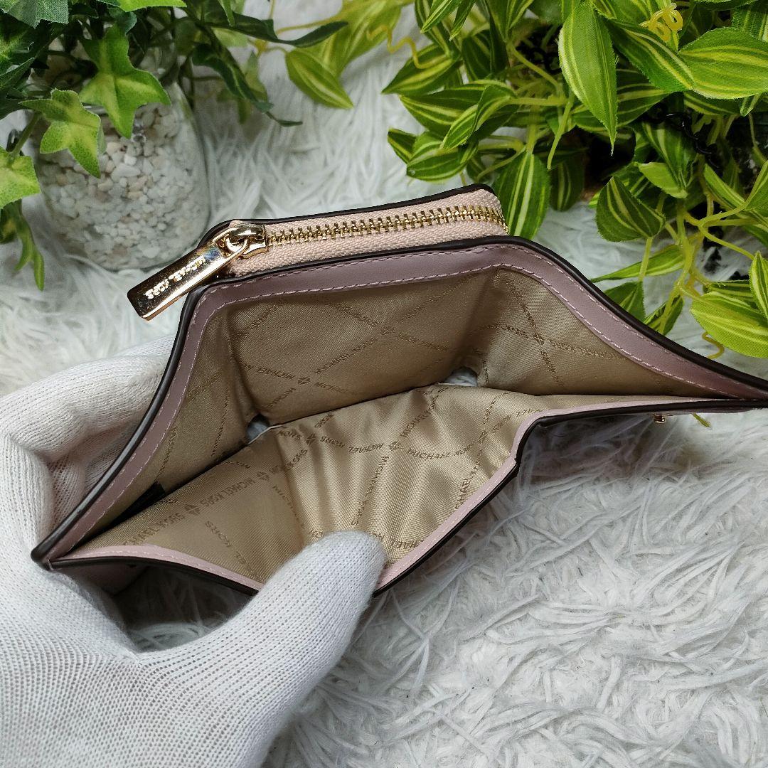 マイケルコース 三つ折り財布 総柄 MK ロゴ ピンク MICHEAL KORS