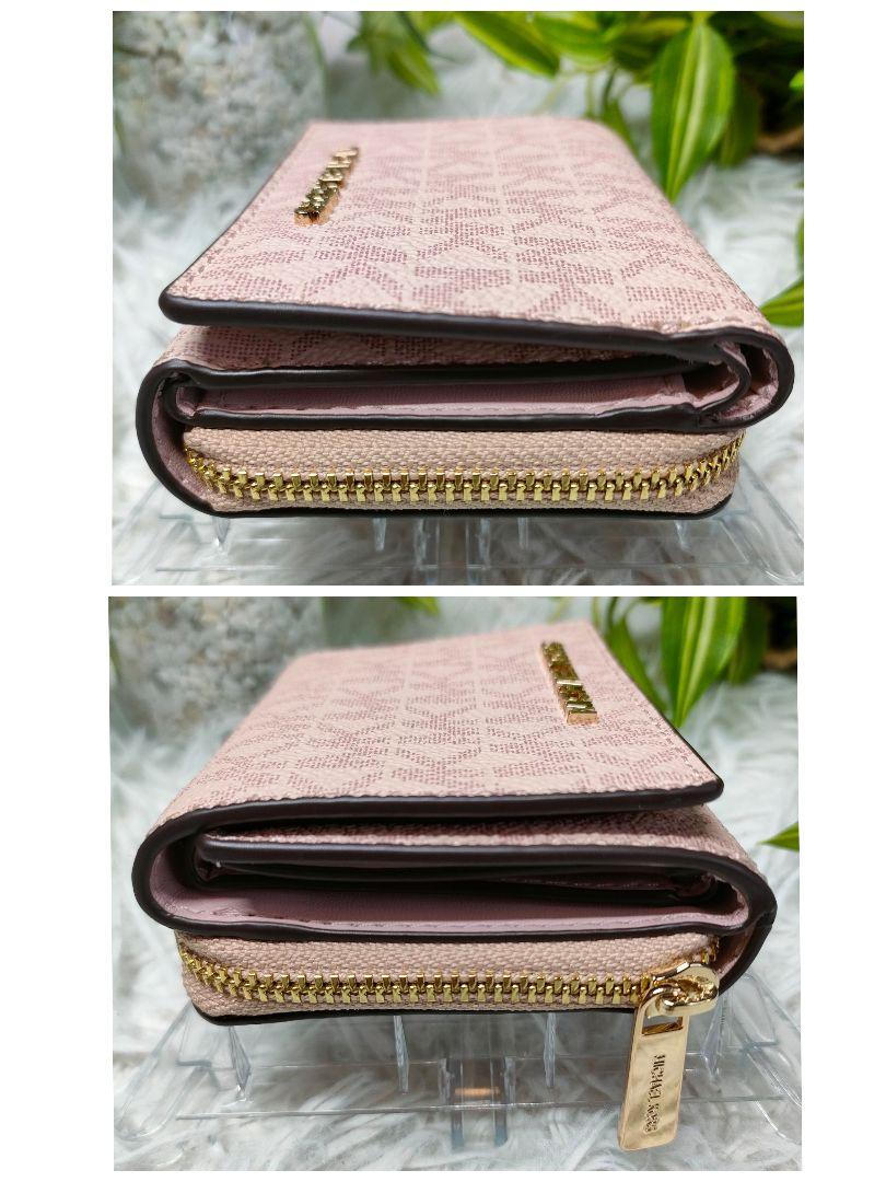 マイケルコース 三つ折り財布 総柄 MK ロゴ ピンク MICHEAL KORS