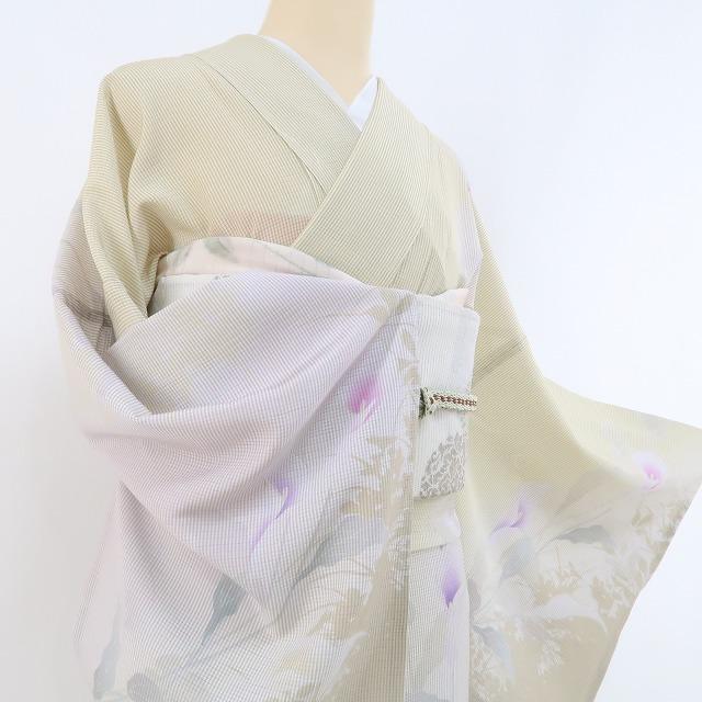 新品 絽 カラー 夏着物 正絹 仕付け糸付 トールサイズ 訪問着 3651