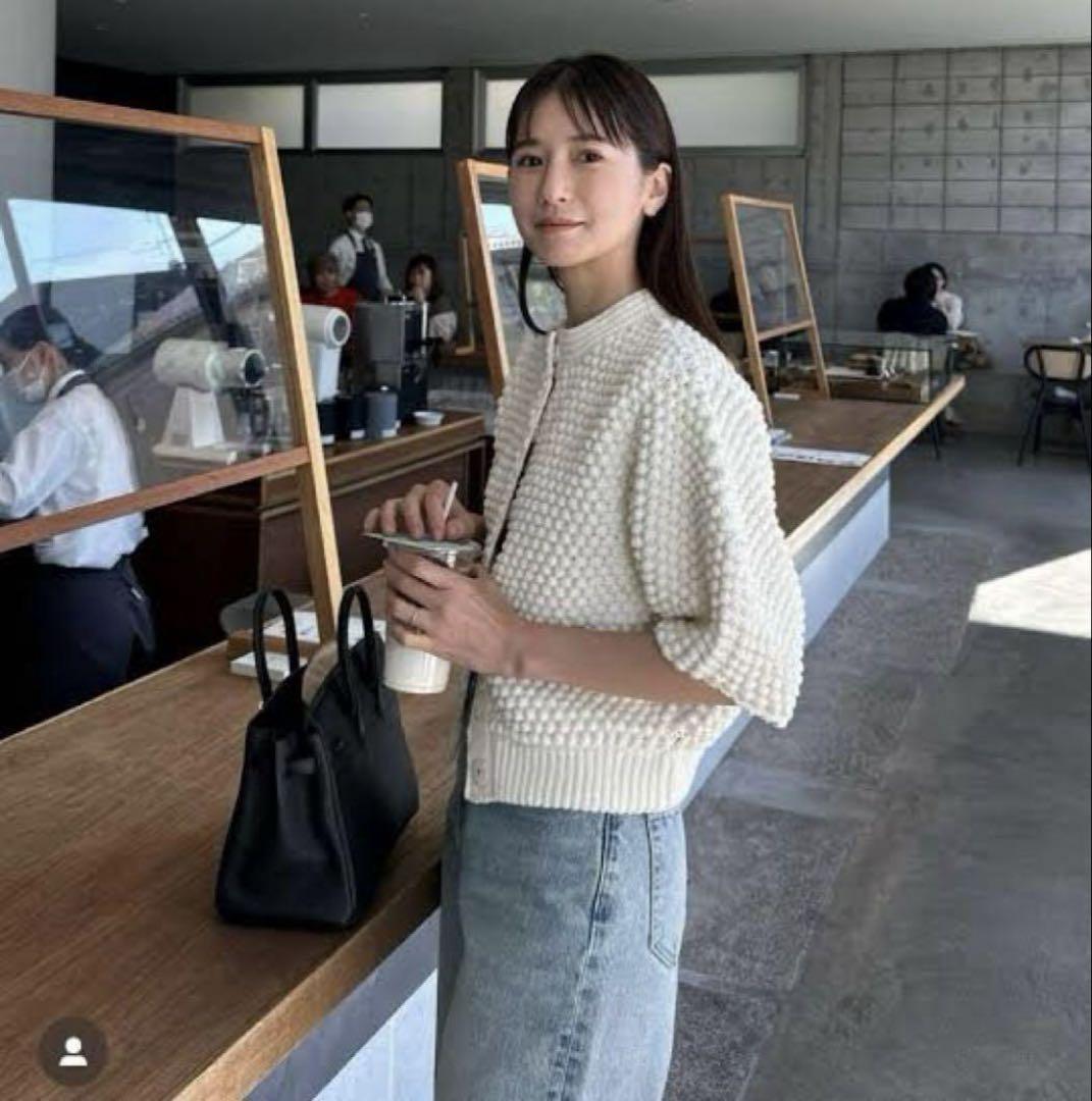 クラネ　3D DOT HALF SLEEVE KNIT CARDIGAN clane 3D DOT HALF SLEEVE KNIT CARDIGAN