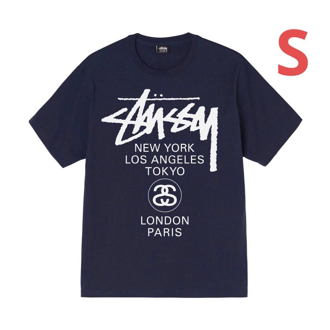 ❗️期間限定SALE❗️ステューシー WORLD TOUR TEE ネイビーS 【人気