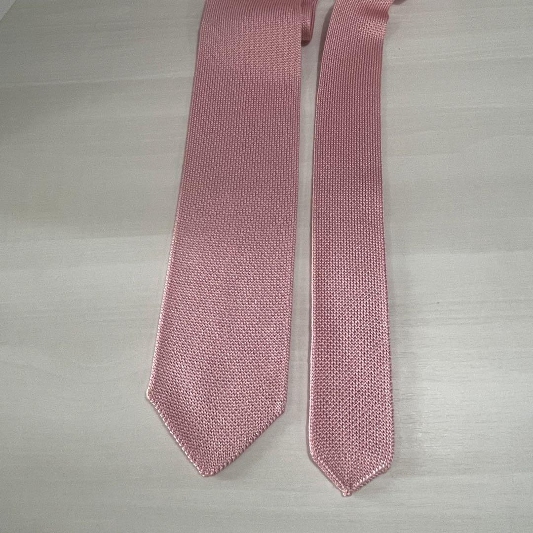 ジョルジオアルマーニ☆ニットタイ☆ピンク☆無地☆美品