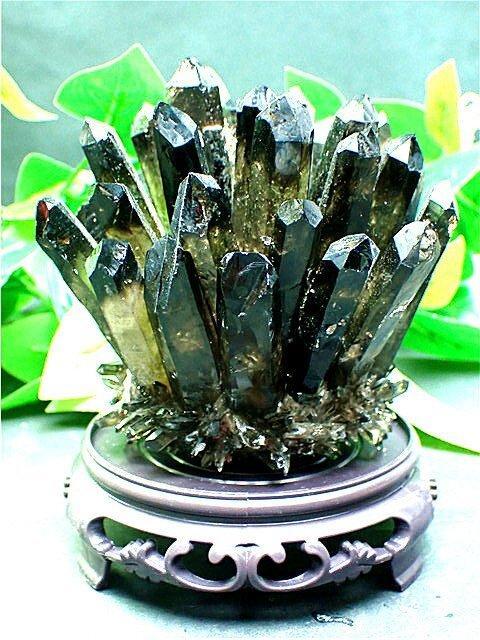 AAA級【魔除け】高透明度天然モリオン黒水晶クラスターB84C6/130C09C