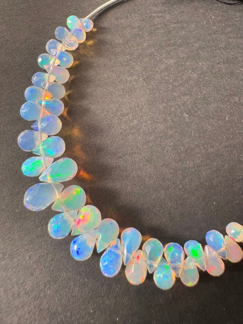 ａ-834 宝石質エチオピアンオパール ホワイト ブリオレットドロップ NEXPOTALLINN_EU