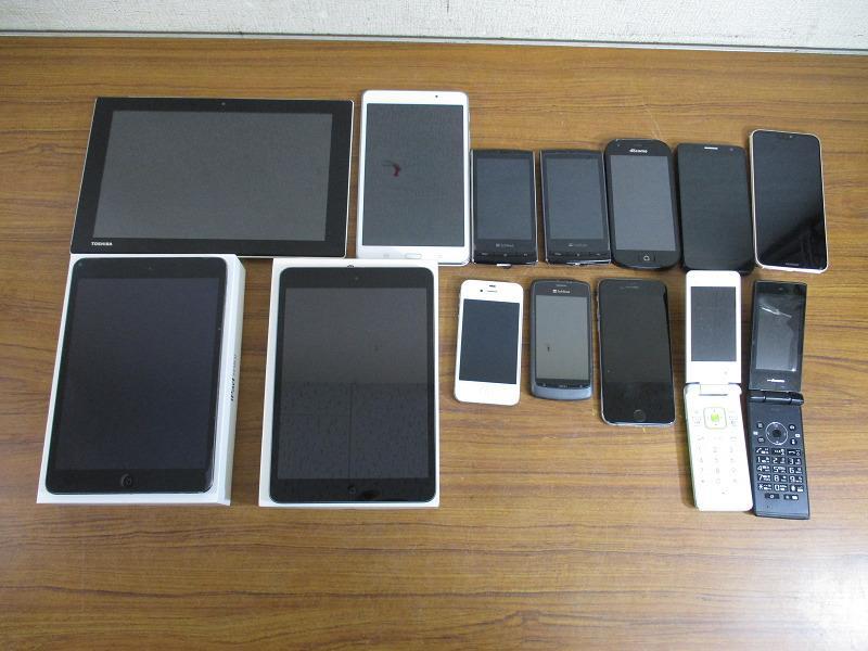 ジャンク スマホ タブレット ガラケー 携帯電話 14台まとめ iPad 他携帯電話本体
