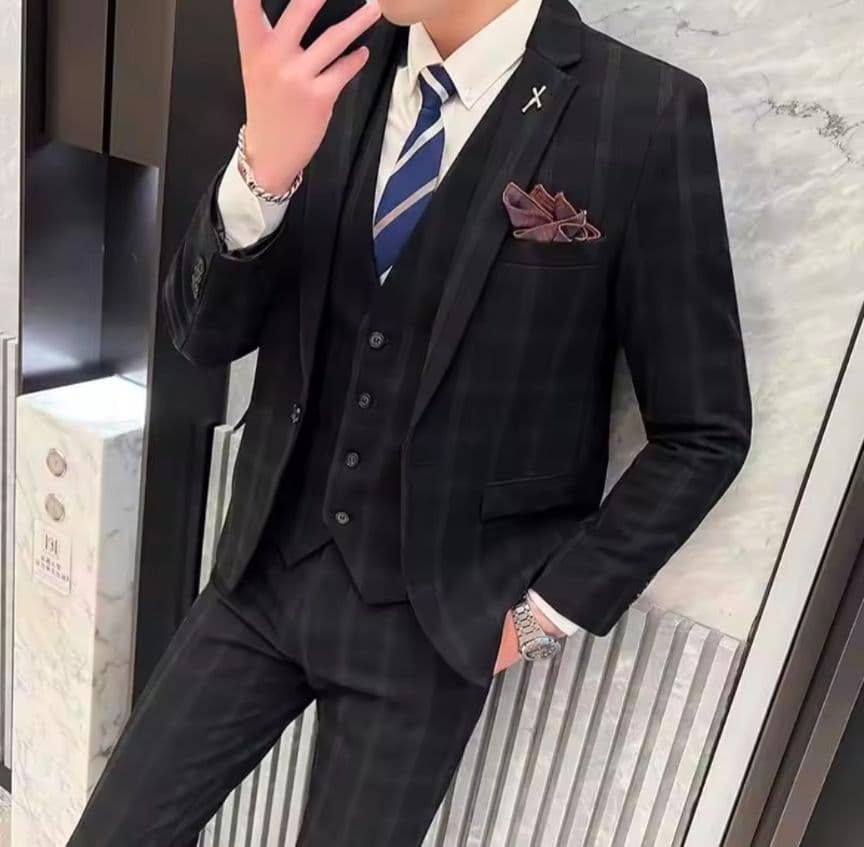 【メンズ 3点セット スーツ】 【メンズ 3点セット スーツ】