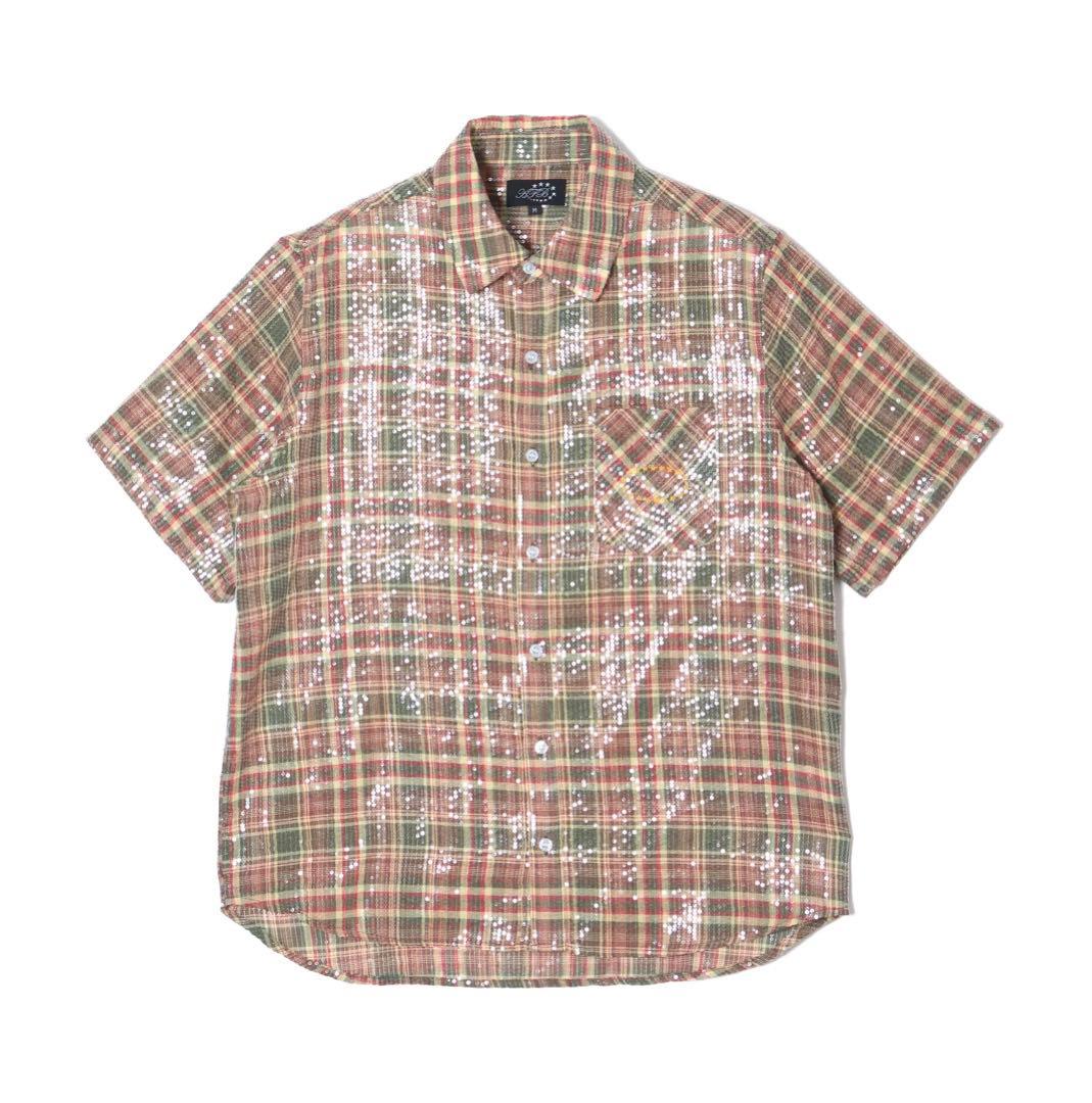 AFB チェックシャツ　スパンコール SPANGLE SS SHIRTS