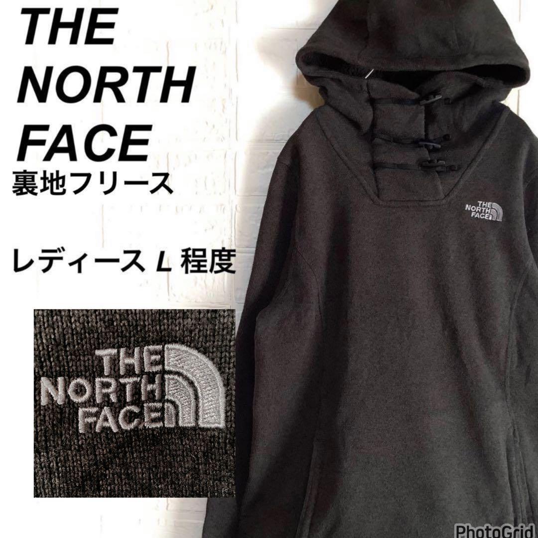 ノースフェイス パーカー ジャケット フリース プルオーバー グレー 黒系 L
