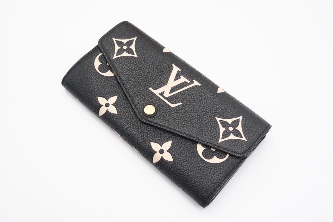 半額満載！スーパーSALE グランドセール！ LOUIS VUITTON 二つ折り長財布 バイカラー ポルトフォイユ サラ 黒 小物