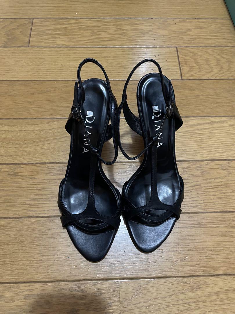 新品未使用　DIANA ブラックヒールサンダル 未使用】DIANA ブラック ヒールサンダル - メルカリ