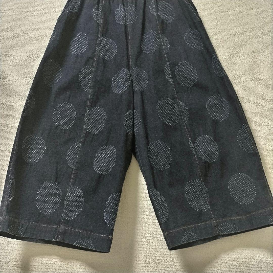 CRESCENT DUO　ワイドパンツ　ドット　デニム　インディゴ染め