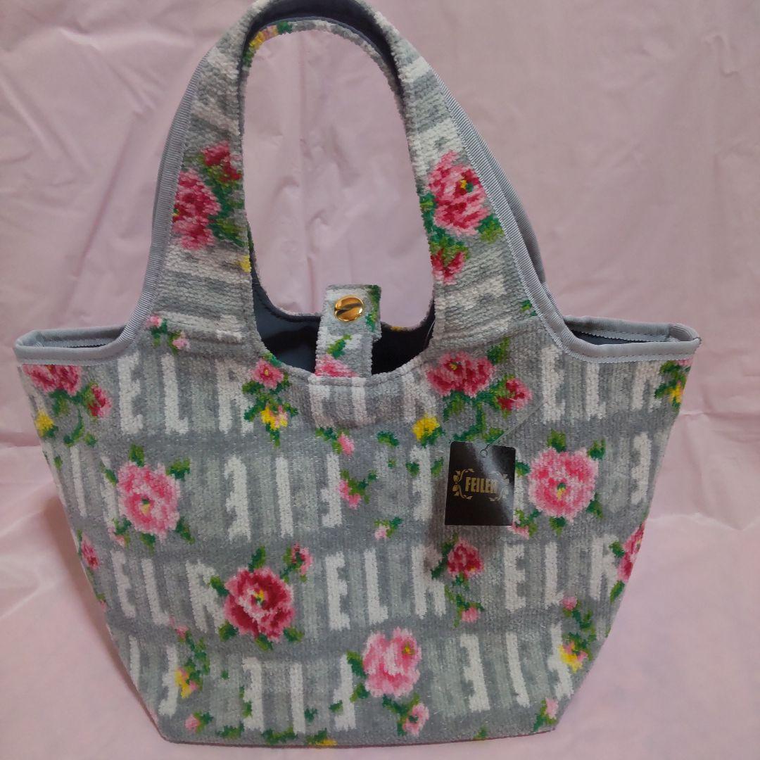 フェイラー トートバッグ 花 グレー 新品未使用 画像2