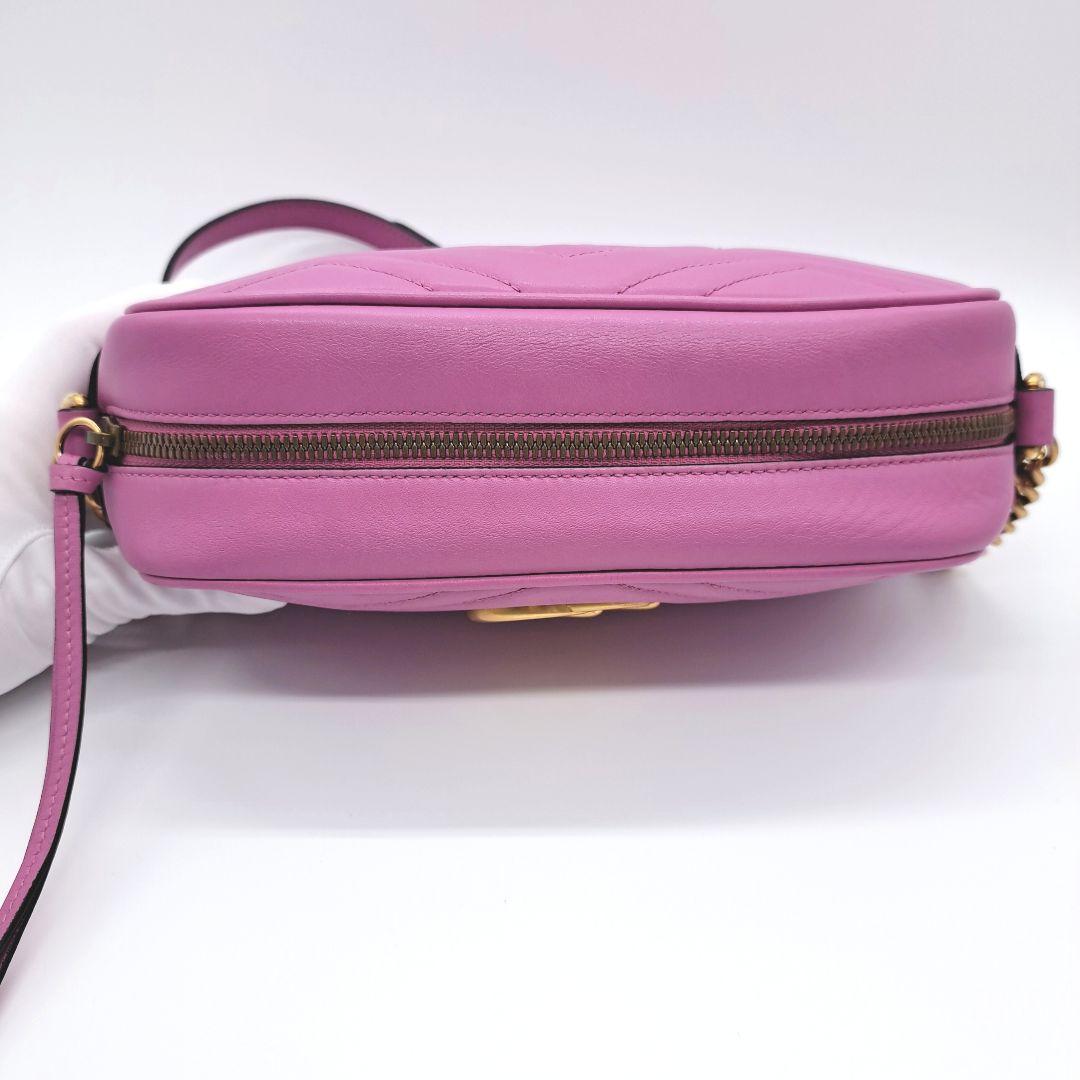 GUCCI グッチ GG マーモント ピンク キルティング ショルダーバッグ
