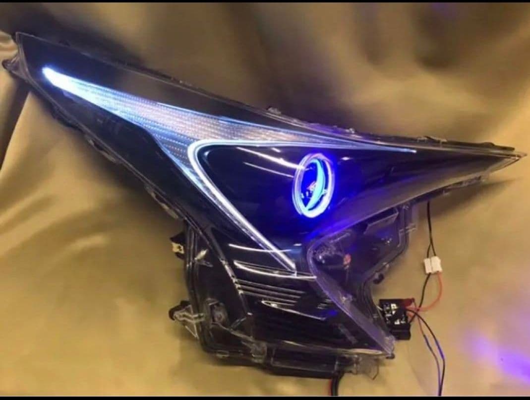 LEDヘッドライト イカリング 青 紫 カスタム目立った傷や汚れなし TRITUETUBI_COM