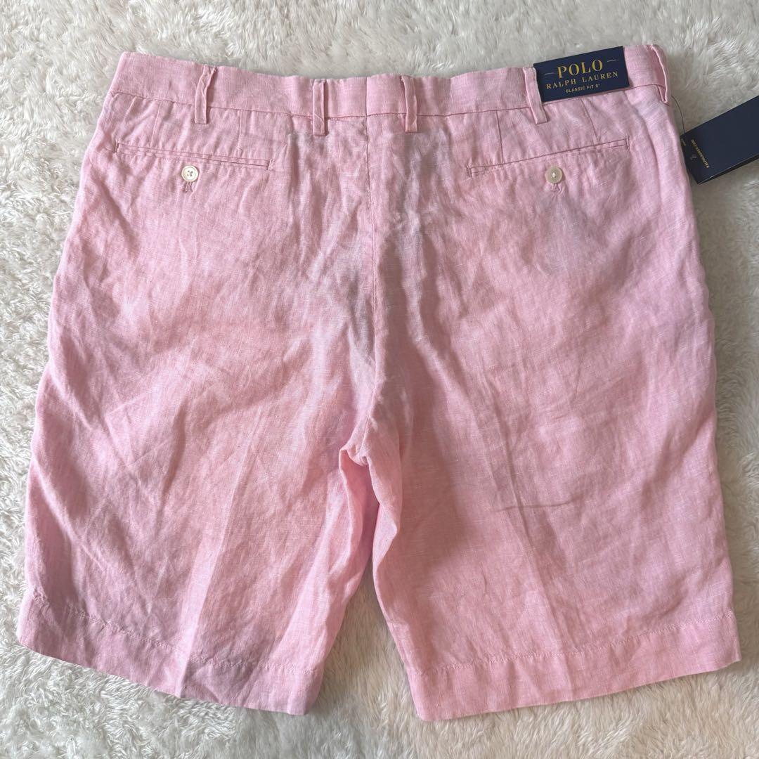 新品タグ付き　ポロラルフローレン　ショートパンツ　麻100% 36 大きいサイズ